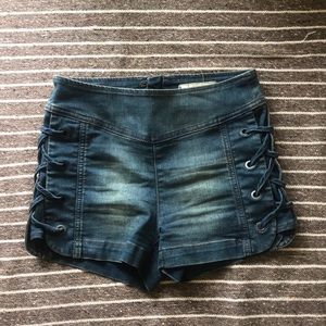 Free People high rise Denim hot shorts